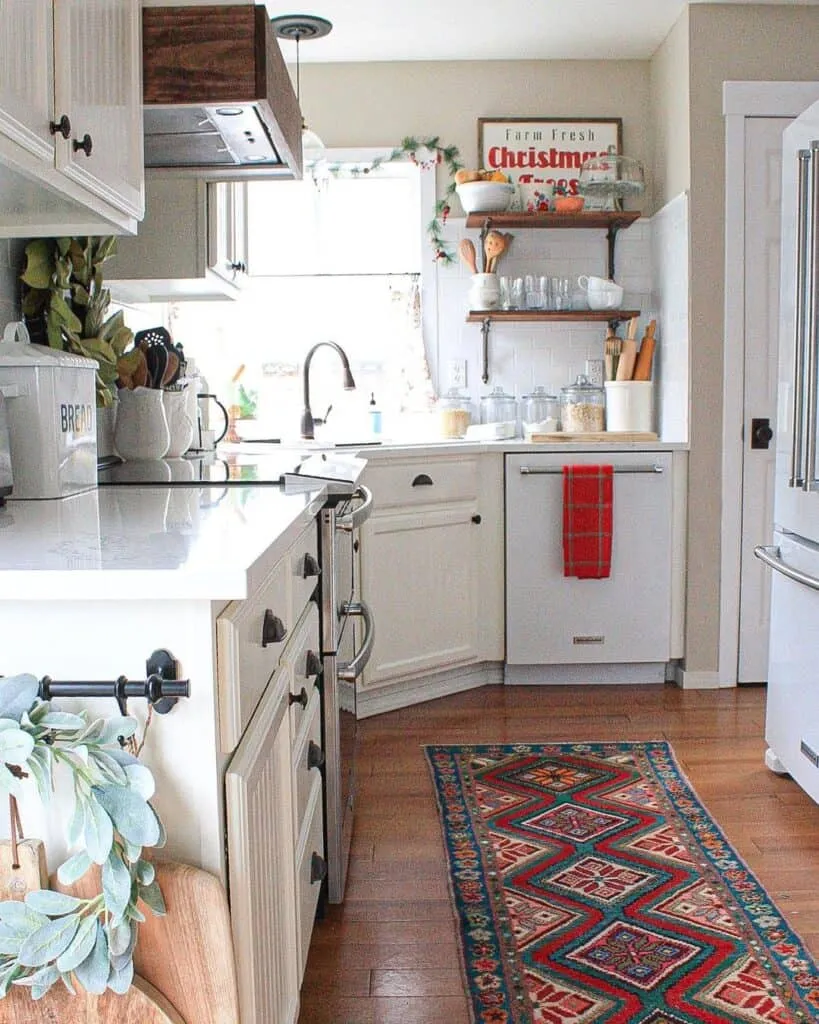 11342 red kitchen art rustic kitchen