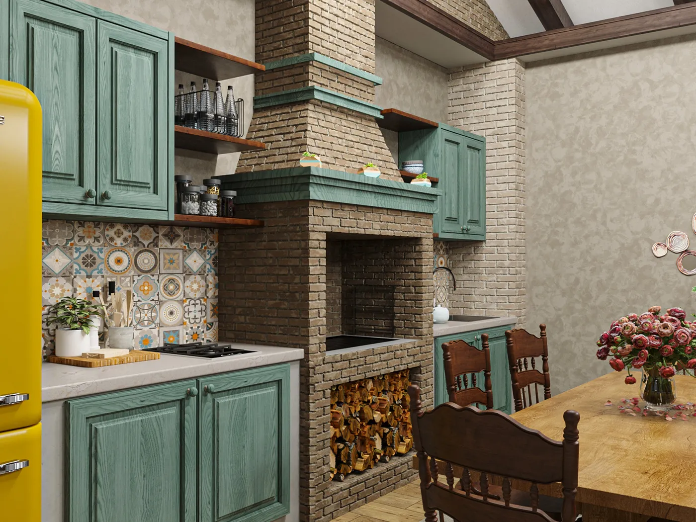 11382 summer kitchen rustic charm