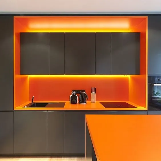 11411 orange gray kitchen lighting