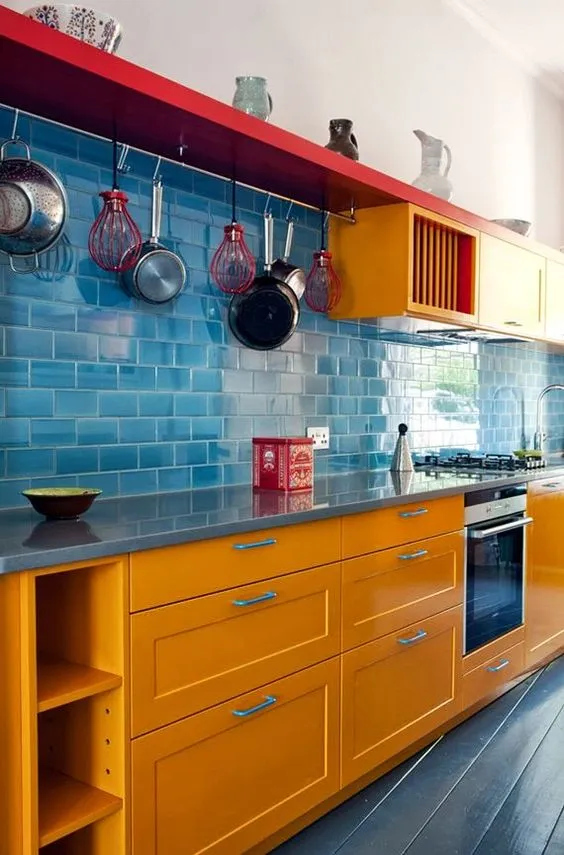 11411 orange gray kitchen textiles