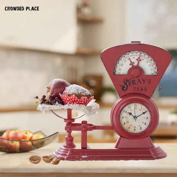 11419 red kitchen clock modern style