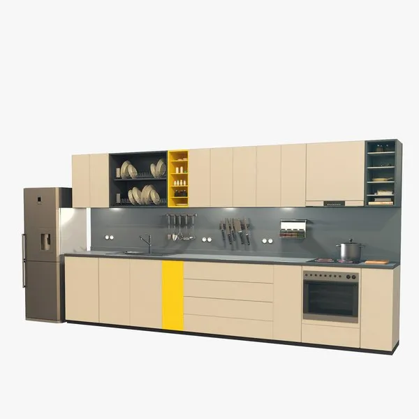 11424 3d kitchen modern style