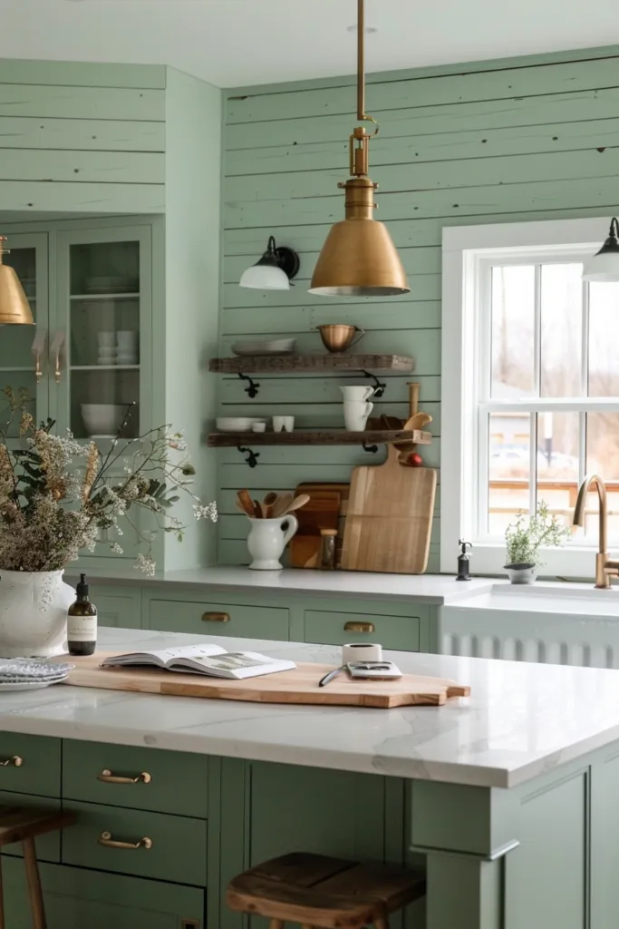 11439 vintage mirror farmhouse kitchen