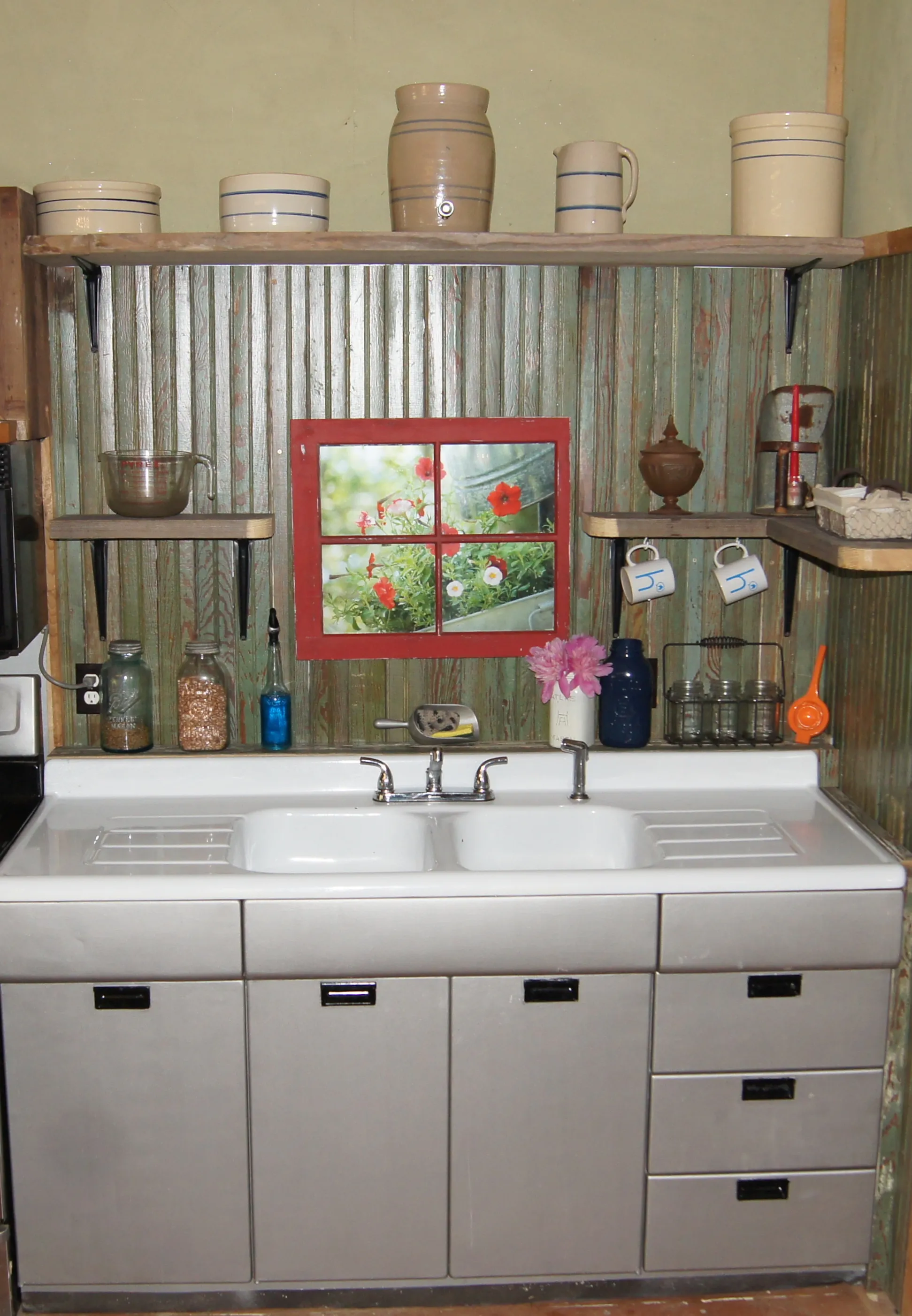 11552 rustic red kitchen lighting