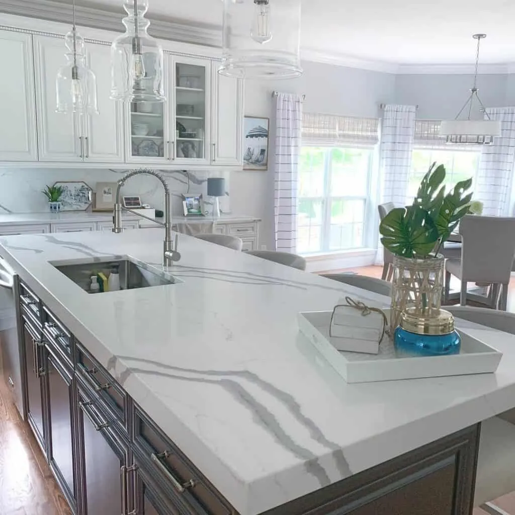 11615 farmhouse kitchen quartz countertop installation